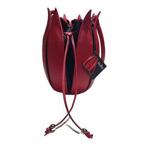 Tulip Classic Red Leather – Black Canvas by Bylin Size Medium
